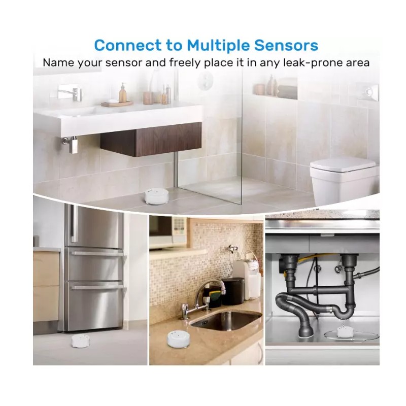 JJGELOS Wifi Water Leak Detector: 110Db Water Sensor Alarm with