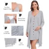 SWOMOG 3 in 1 Labor/Delivery/Nursing Gown Maternity Robe Set 2