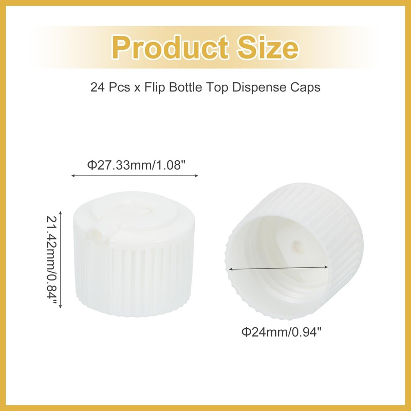 PATIKIL 24 Pcs 24/410 Flip Bottle Top Dispensing Caps, Plastic