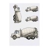 4 x 'Cement Truck' Temporary Tattoos - Water Resistant, Skin-Safe,
