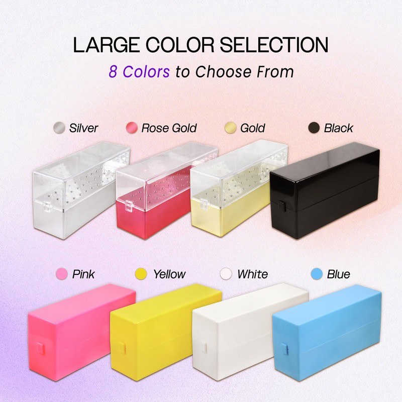 PANA Rectangle Nail Drill Bit Holder Display Organizer Case -