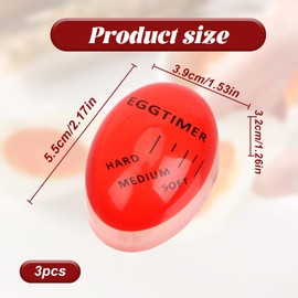 3pcs Egg Timer - Color Changing Indicator - Soft,egg timers for boiling eggs， Medium and Hard Boiled Eggs - Safe Durable Kitchen Tool - Gift and Home Use