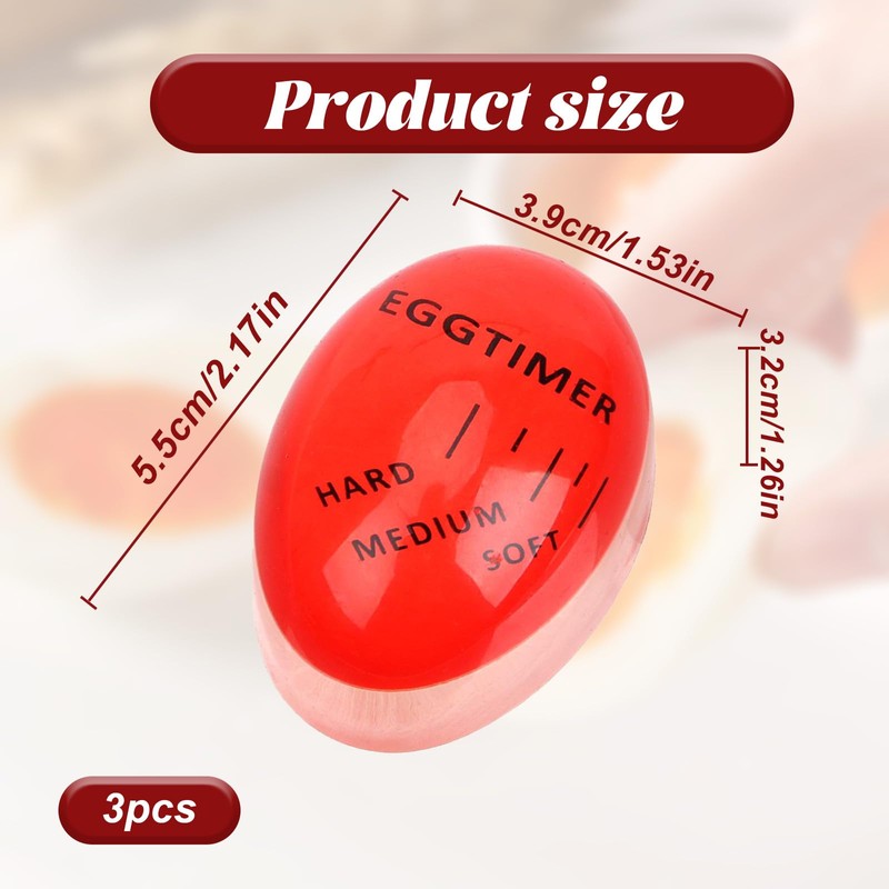 3pcs Egg Timer - Color Changing Indicator - Soft,egg timers