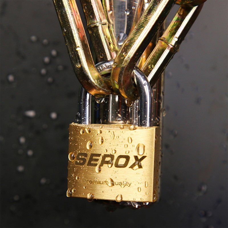 SEPOX 2-Pack Premium Solid Brass Padlock Keyed Alike, 1-9/16" 40mm