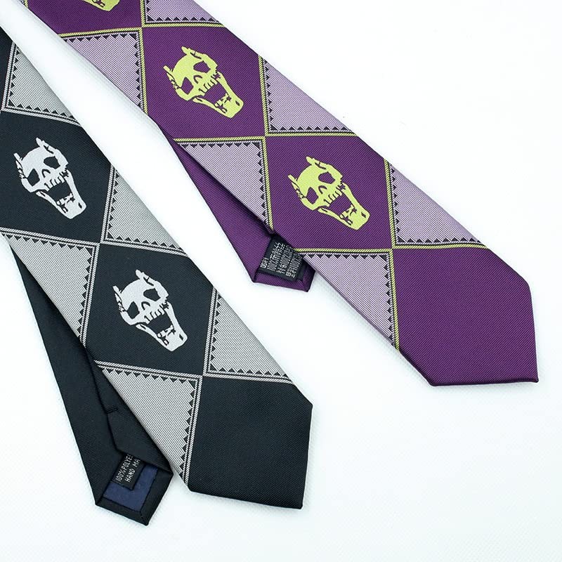 JoJo Skeleton Silk Tie for Cosplay Costume, Tie Silk Anime