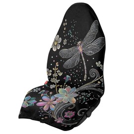 JOAIFO Fashion Floral Dragonfly Print Car Front Car Seat Towel Cover After Gym Swimming Yoga,Waterproof Seat Protector Covers for Cars,Trucks,Vans & SUV