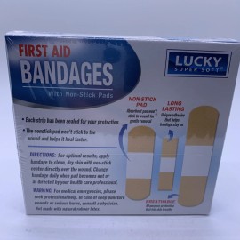 Luckys Super Soft First Aid Bandages Family Pk 90 Assorted Sizes