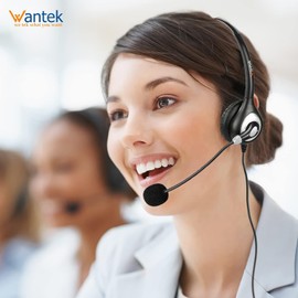 USB Headset with Microphone, Headset with Mic Noise Cancelling for PC and Mute Volume Adjustment Control Switch, Ultralight Computer Headphones with Microphone for Call Center Office Skype Zoom