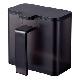 Yamazaki 4818 Magnetic Seasoning Stocker, Black, Approx. W4.3 x D3.5 x H4.1 inches (W11 x D9 x H10.5 cm), Tower Seasoning Container, Can be leveled off, Teaspoon Included