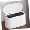 STOBOK 1pc Mini Desktop Trash Can Simple Press Cover Waste