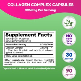 SHIFAA NUTRITION Halal Collagen Complex Capsules, 30-Day Supply