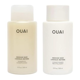 OUAI Juego de champú y acondicionador para cabello normal - Champú y acondicionador sin sulfatos para mujeres y hombres - Elaborado con queratina, man
