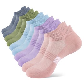 YOJOOM Running Socks for Womens 5 Pairs Cotton Ankle Trainer Socks Ladies Breathable Casual Low Cut Sports Seamless Sock (UK, Numeric, 3, 5, Regular, Regular, Multicolour)