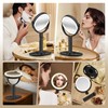 MOMOKUBA Makeup Mirror with Lights, 30X Magnifying & Height Adjustable,