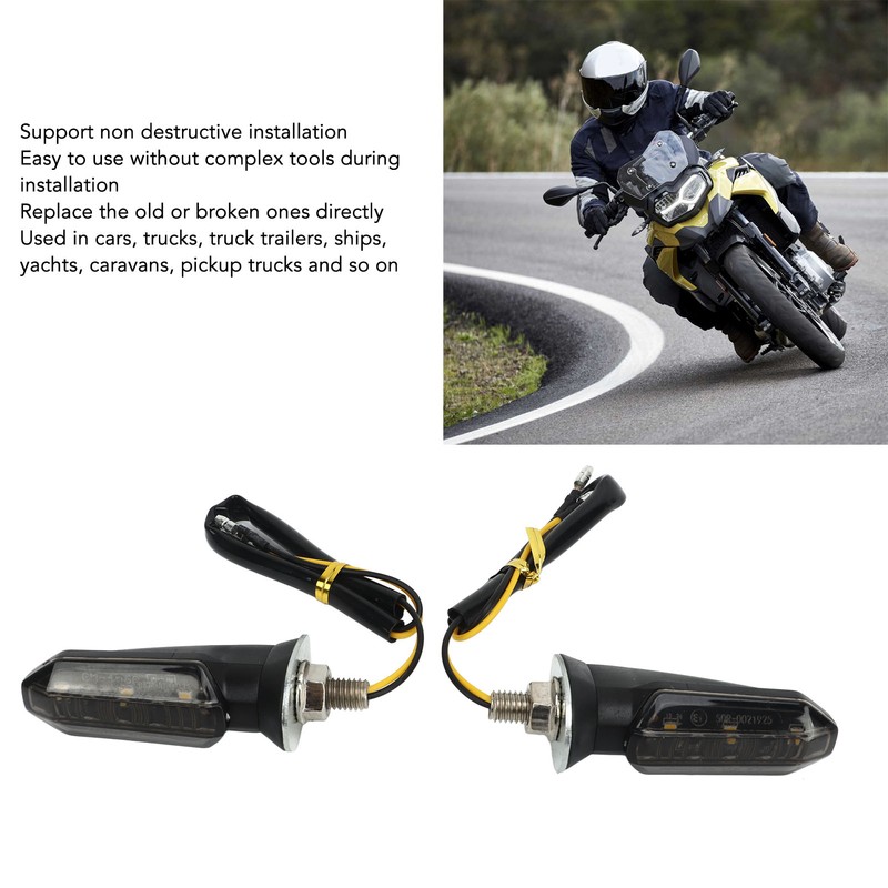 4Pcs Motorcycle LED Turn Signal Lights Mini Front Rear Indicator
