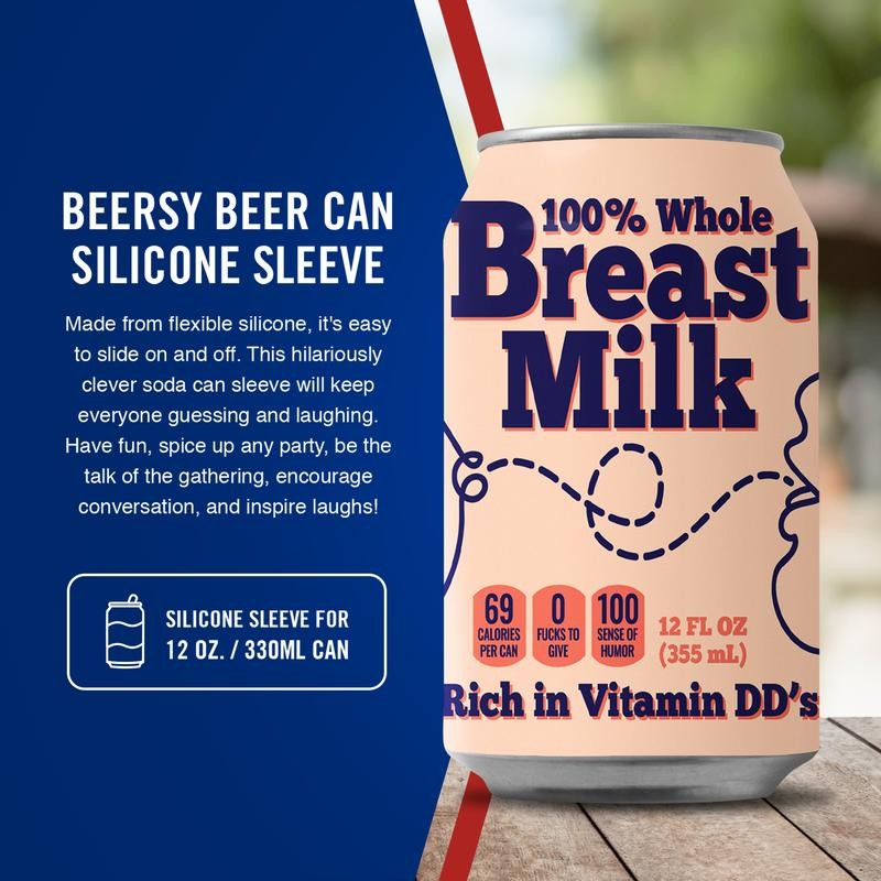 Milk Beersy Silicone Can Cover Sleeve - Size: Regular Silicone