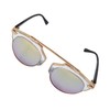 Komonee Round Sunglasses Rose Gold Frame Green Iridescent Lens Tint