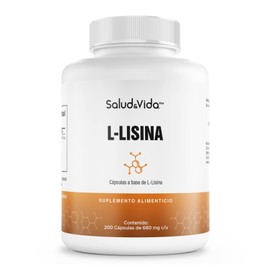 L-Lisina - 1074 mg por Porción (2 al Día) Aminoácido Esencial | 200 Cápsulas | S&V | Sin Gluten y Sin OMG.