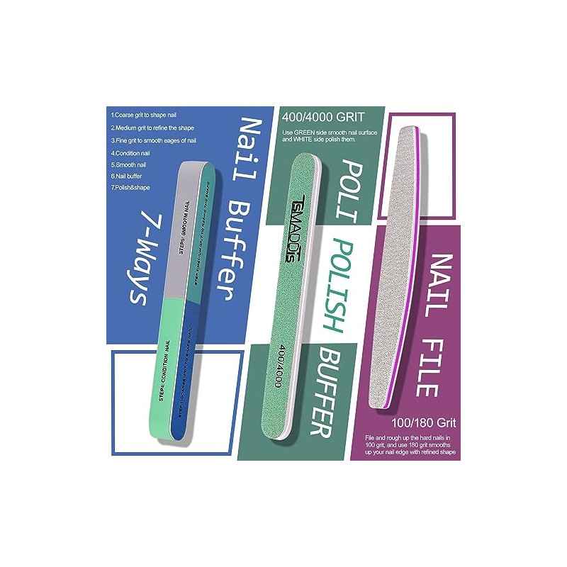 Professional Nail Care Kit with Cuticle Oil and Buffing Tools