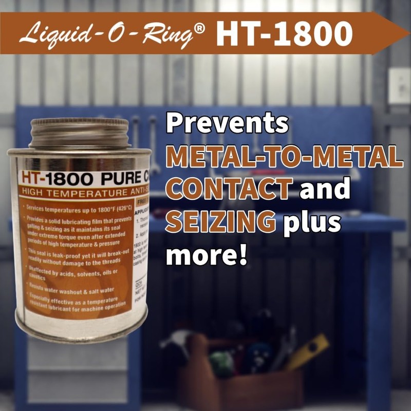 Liquid-O-Ring HT-1800 Pure Copper Anti-Seize Lubricant – High Temp 1800°F,
