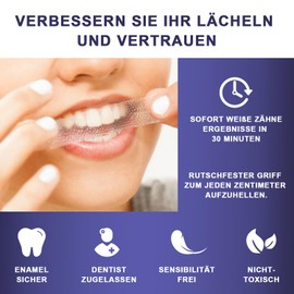 MySmile Teeth Whitening Strips, 28 Non-Sensitive Formula Peroxide Free Teeth Whitening Strips, Safe for Dental Lubrication, 14 Whitening Sessions, Deep Stain Removal