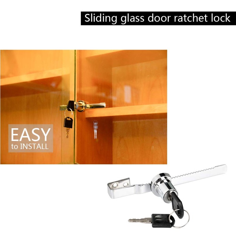 Sissinda Sliding Glass Door Ratchet Lock Display Case Lock with
