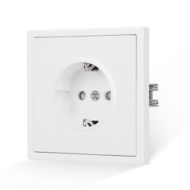 JIMEIDA 1 Fach Steckdose Weiß Unterputz Glattes Hautgefühl mit Steckklemme 16Amp Schuko Steckdose Wandsteckdose 80 * 80mm