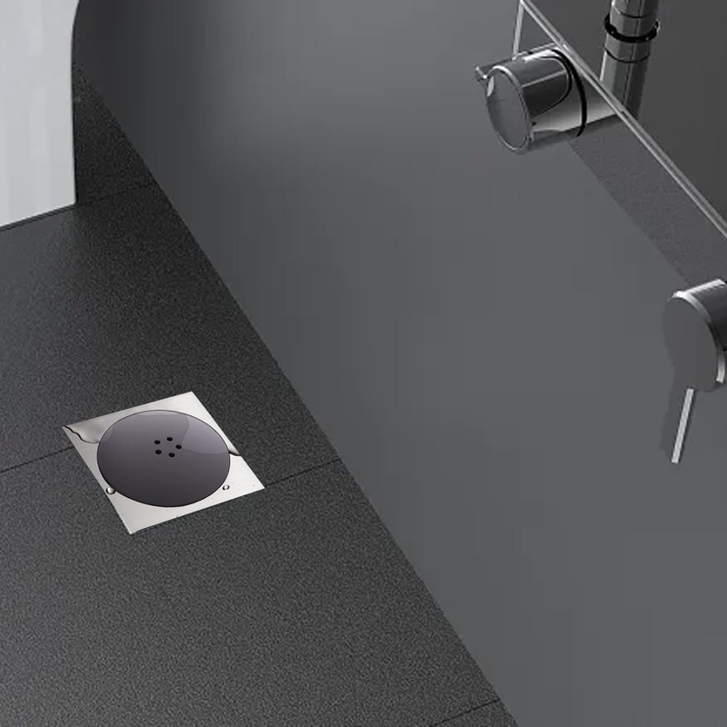 ANBOO Shower Drain Black 90mm/115mm Universal Chrome Plated Replacement Shower