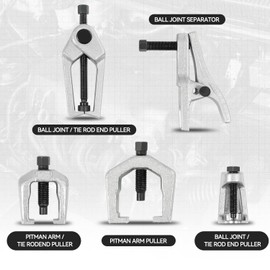 Auto Dynasty [5PC] Universal Repair Kit with Joint Separator Kit Tie Rod Ball Joint Romover Pitman Arm Puller Tie Rod End Puller, Red Storage Case