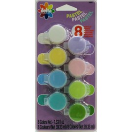 Delta Creative Paint Set with 8 Ceramcoat Acrylic Paint Colors (0.166 Fluid-Ounce) Each, 3053 Pastel