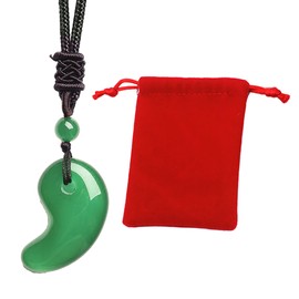 Felimoa Magatama Pendant, Magatama Necklace, Magatama, Amulet, Green Lapis, Storage Bag Included, agate