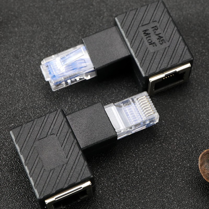 ECSiNG 2PCS RJ45 Ethernet Adapter 90 Degree RJ45 Male to