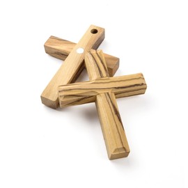 Olive Wood Wall Cross Magnet from Israel, Small Hanging Cross for Home Décor, Religious Wooden Pocket Cross, or Fridge Magnet, Christian or Catholic Faith Token from the Holy Land