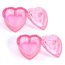 Nogeqi 2PCS Dappen Dish for Monomer, Glass Crystal Monomer Dish for Nail Brush, Dappen Dish with Lid, Monomer Cup for Nails, Dappen Dish for Nail Salon or Home Use (Pink)