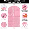 Svaldo Pink Dance Garment Bags for Dancers, 1pc 24x40x3", Waterproof