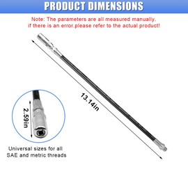 GAOLAOSY 12 Inch Flexible Grease Gun Hose, 4500 PSI Resin Grease Gun Tube with 1/8 Inch NPT Coupler, Universal Car Whip Hose Extension Accessories for Hand Operated Greases Guns