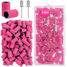 Difenni Sanding Bands for Nail Drill,Sanding Bands Nail Drill Bits 100Pcs Nail Sanding Bands Fine Grit #240 with 3/32” Nail Sanding Bit for Manicure & Pedicure