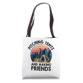 Pitching Tents And Making Friends Camping Scouting Scout Tote Bag