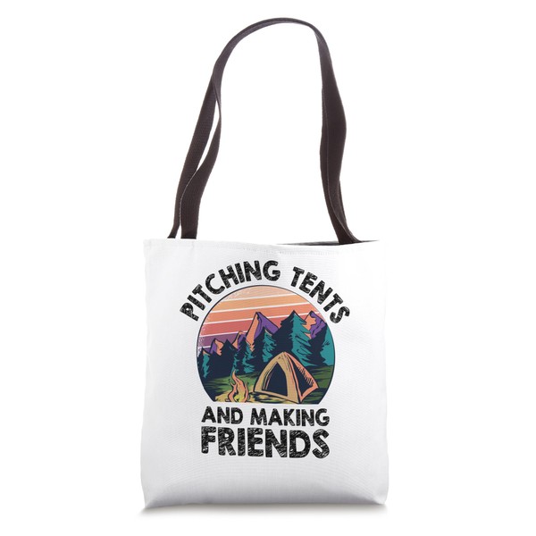 Pitching Tents And Making Friends Camping Scouting Scout Tote Bag