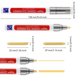 Grout Pen Grey, Pack of 6 Grout Tile Pen, Joint Filler Pen, Joint Repair Marker with Replacement Tip, Joint Repair Pen for Tiles, Walls, Floors, Bathrooms and Kitchen (Shake Before Use)