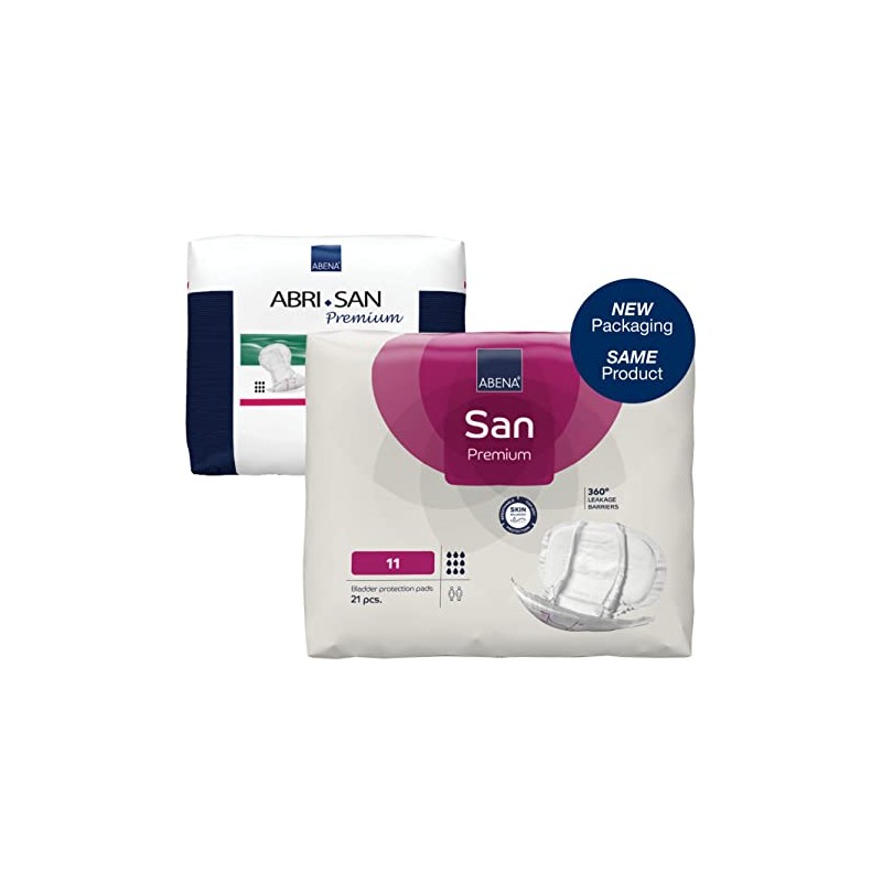 Abena San Premium Incontinence Pads, Heavy Absorbency, (Sizes 8 to