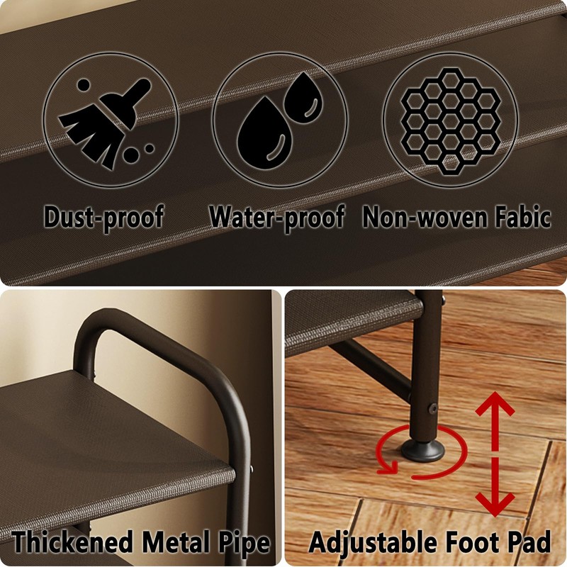 INGIORDAR Shoe Rack 2 Tier Long Storage Organizer Wide Metal