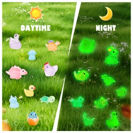 KFDDRN 130Pcs Mini Resin Animals, Glow in The Dark, Suitable for Decorative Garden & Living Room Miniature Landscape
