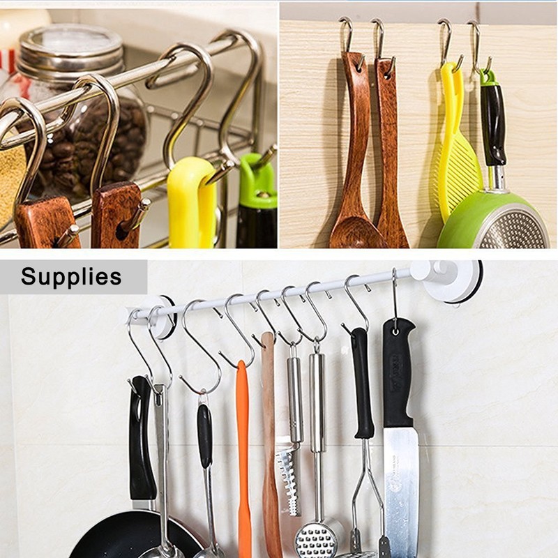 YourGift 15 Pack Heavy Duty S Shaped Hooks - Black