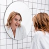 JUNEBRUSHS Oval Mirror, Acrylic Oval Bathroom Mirrors Unbreakable Frameless Wall-Mounted