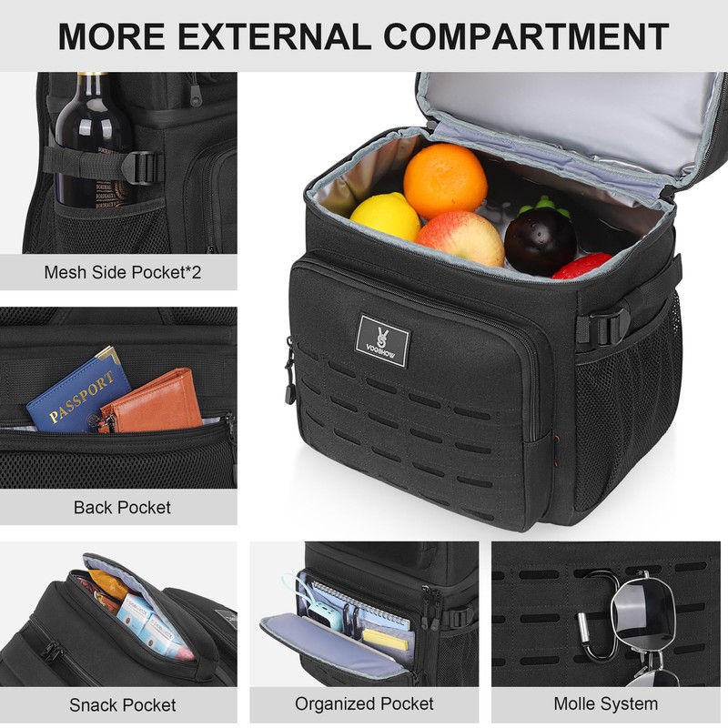 Insulated Double Deck Cooler Backpack for Men Women, 36 Cans