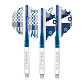 RED DRAGON Darts Gerwyn Iceman Price Hardcore Dart Flights & Nitrotech Stems Combo – 2 Sets (6 Dart Stems & Flights) Standard Shape 100 Micron
