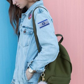 2PCS Israel Flag Embroidered Patches,Durable Israeli Banner Tag,Hook Back Badge For DIY Applique Clothes Accessories