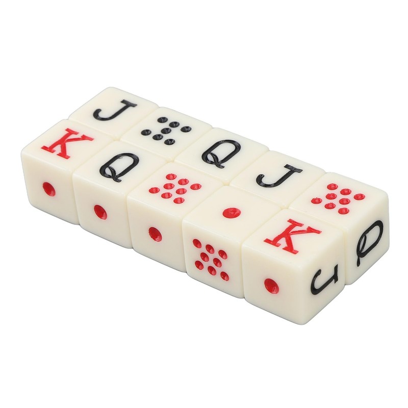 Pack of 20 Spanish Poker Dice, 6-Sided Poker Dice, Spanish