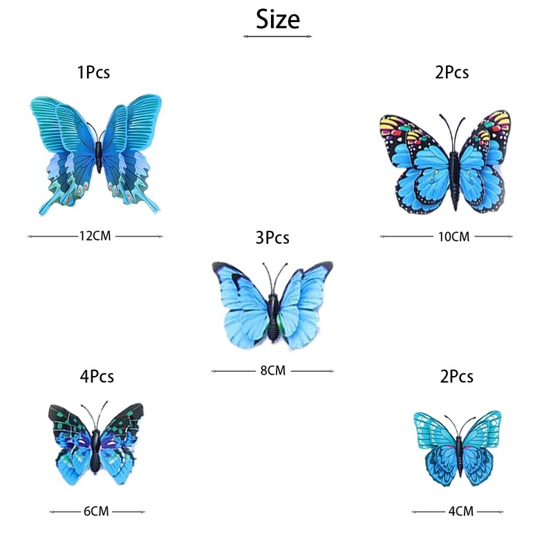 Pack of 24 3D Butterflies Decorative Butterfly Wall Decoration 3D